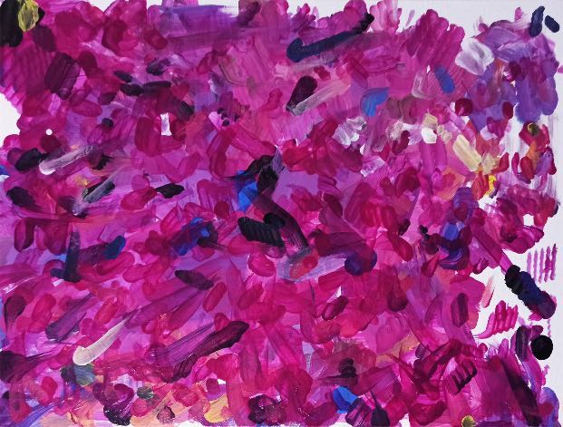Magenta robotic acrylic painting